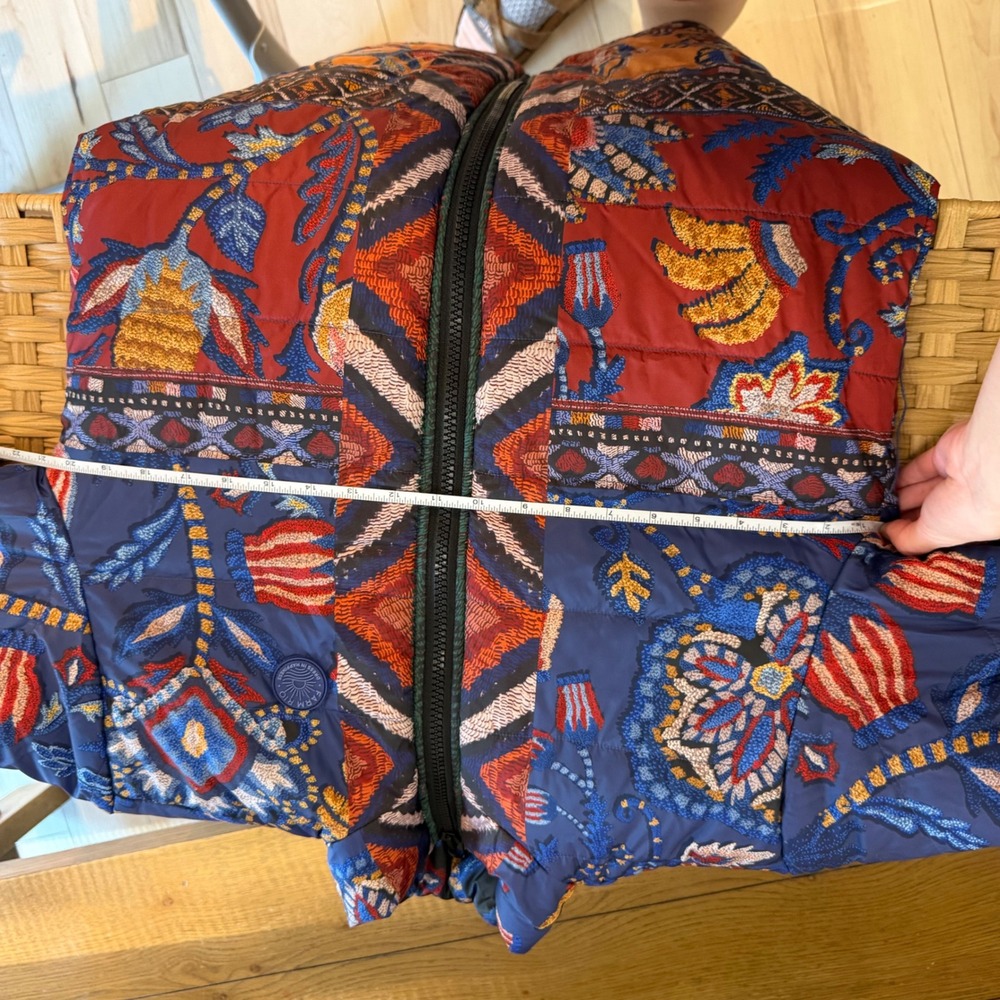 Farm Rio Black Sunset Tapestry Reversible Puffer Kimono Jacket XS BohoMaximalist - Picture 5 of 12